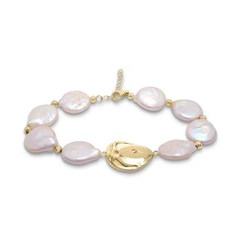 商品Cultured Freshwater Baroque Pearl (12mm) Bracelet in 14k Gold-Plated Sterling Silver图片