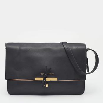 celine腋下包, [二手商品] Celine | Celine Black Leather Clasp Flap Shoulder Bag商品图片 8.3折, 满1件减$100, 满减