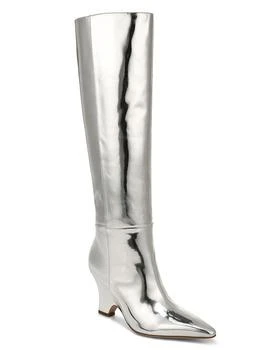 Sam Edelman | Women's Vance Pointed Toe Silver High Heel Tall Boots 