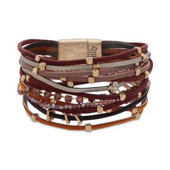 商品Lonna & Lilly | Gold-Tone Mixed Crystal & Bead Multi-Row Leather Wrap Bracelet,商家Macy's,价格¥171图片