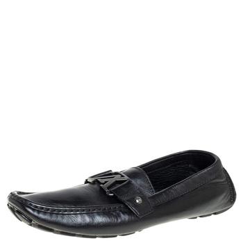 更多路易威登男鞋, [二手商品] Louis Vuitton | Louis Vuitton Black Leather Monte Carlo Loafers Size 43商品图片 6.2折