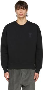 ami卫衣价格, AMI | Black Cotton Oversize Sweatshirt商品图片 4.2折
