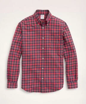 推荐Regent Regular-Fit Archival Brushed Twill Red Tartan Shirt商品