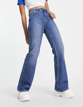 Topshop | Topshop Two rigid flare jean in mid blue商品图片,6折×额外9.5折, 额外九五折