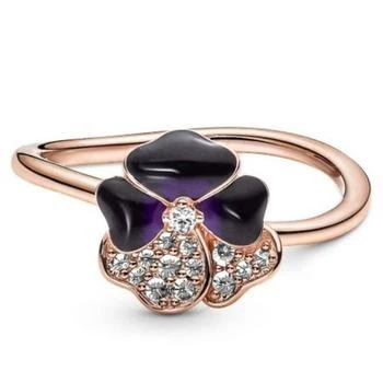 PANDORA | 14k Rose Gold-Plated Pansy Flower Ring,商家Jomashop,价格¥315