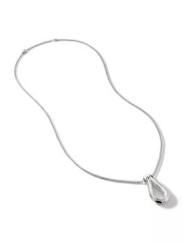 商品Surf Sterling Silver Etruscan Chain Long Pendant Necklace图片