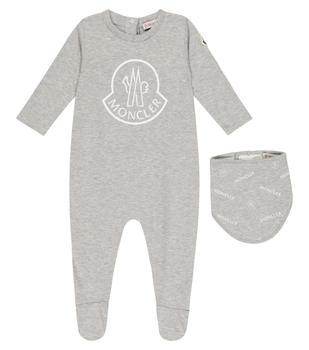 商品Moncler | Cotton onesie and bib set,商家MyTheresa,价格¥1944图片