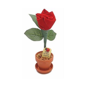 商品JustPaperRoses | 3rd Wedding Anniversary Gift 7" Leather Rose in terra cotta pot,商家Macy's,价格¥266图片