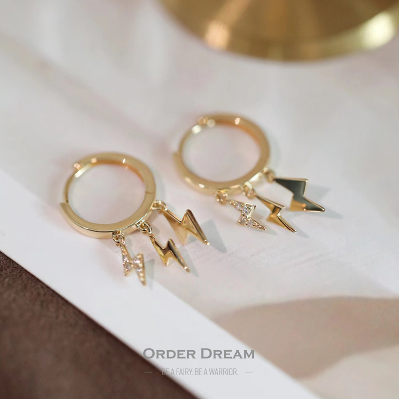 Order Dream | 18K钻石闪电耳扣商品图片,包邮包税