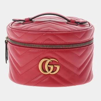 [二手商品] Gucci | Gucci Red Leather Red leather GG  Marmont Vanity Backpack 