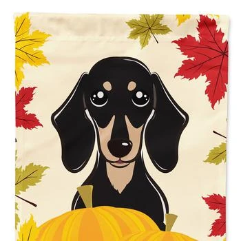 Caroline's Treasures | 28 x 40 in. Polyester Smooth Black and Tan Dachshund Thanksgiving Flag Canvas House Size 2-Sided Heavyweight,商家Verishop,价格¥325
