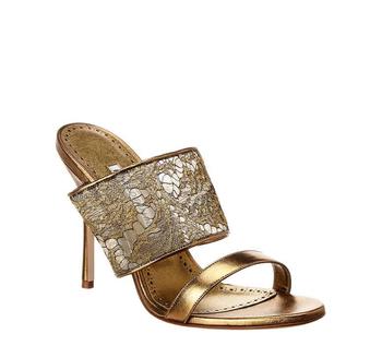 Manolo Blahnik直邮, Manolo Blahnik | Ladies Fiala 105 Lace And Leather Band Sandals商品图片 