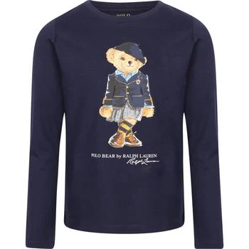 Ralph Lauren | Polo bear in blazer print long sleeved logo t shirt in navy 5折×额外7.5折, 额外七五折