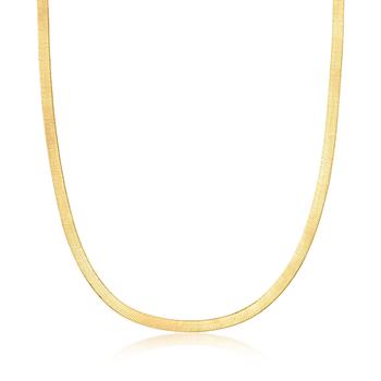 商品Ross-Simons Italian 4mm 18kt Gold Over Sterling Herringbone Chain Necklace图片