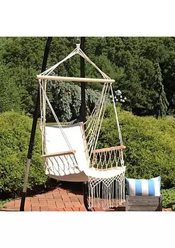 商品Sunnydaze Decor | Polycotton Padded Hammock Chair with Spreader Bar - Natural,商家Belk,价格¥441图片