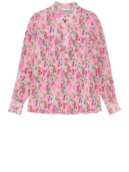 Ganni | Pleated georgette blouse商品图片,9折