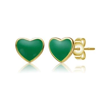 GigiGirl | Toddler/Kids 14k Gold Plated Colored Enamel Tiny Flat Heart Stud Earrings,商家Premium Outlets,价格¥363