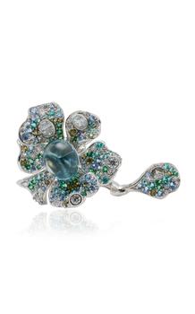 商品Anabela Chan | Anabela Chan - 18K White Gold Aqua Peony Multi-Stone Ring - Blue - US 5 - Moda Operandi - Gifts For Her,商家Moda Operandi,价格¥18143图片