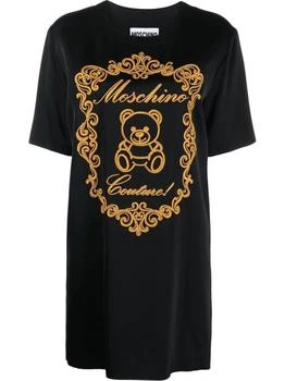 Moschino | Ladies Fantasy Print Black Teddy Embroidered T-Shirt Dress 4.7折, 满$300减$10, 满减