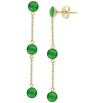 Effy | EFFY® Dyed Jade Bezel-Set Linear Chain Drop Earrings in 14k Gold,商家Macy's,价格¥2395