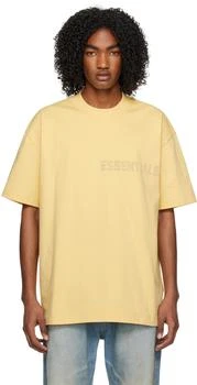 Essentials | 2023春季新款 黄色纯棉平纹针织T恤 6.1折, 独家减免邮费