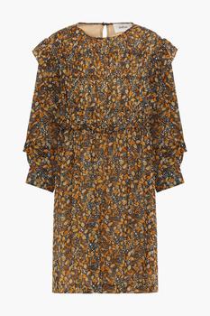 推荐Sandra ruffle-trimmed printed georgette mini dress商品