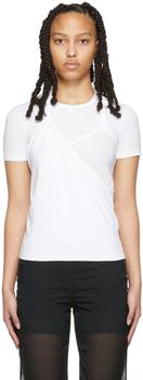 Helmut Lang | White Twisted Jersey T-Shirt商品图片,