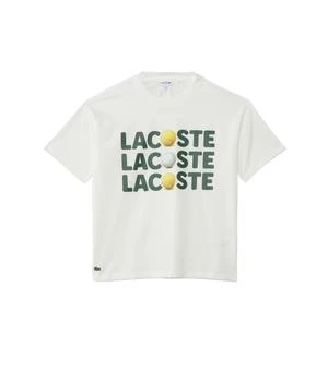 Lacoste | Short Sleeve Crew Neck Tee Shirt with Large Wording Graphic + Tennis Ball (Little Kid/Toddler/Big Kid),商家Zappos,价格¥239