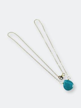 商品14kt Gold Filled Aqua Jade Wire Wrap Delicate Gemstone Drop Necklace Gold/Aqua,商家Verishop,价格¥359图片