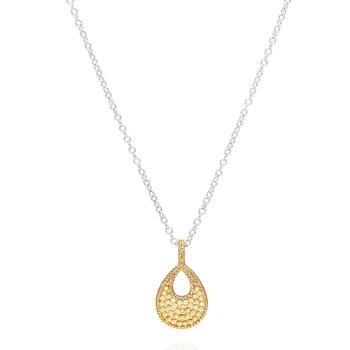 小银瓶, Anna Beck | ANNA BECK Signature Reversible Small Open Drop Pendant Necklace - Gold & Silver商品图片 