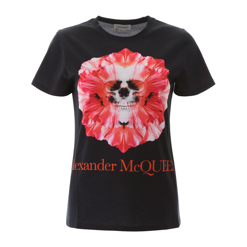 亚历山大·王鞋子, Alexander McQueen | Alexander McQueen 亚历山大·麦昆 女士黑色T恤 610996-QZAA8-0901商品图片 独家减免邮费