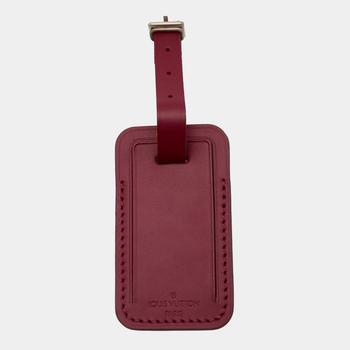 lv行李箱, [二手商品] Louis Vuitton | Louis Vuitton Burgundy Leather Luggage Name Tag商品图片 
