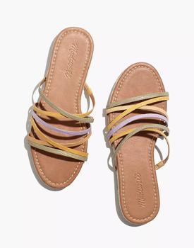 Madewell | The Kathryn Espadrille Slide Sandal in Colorblock Snake Embossed Leather商品图片,5.6折