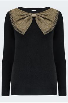 Madeleine Maternity, Madeleine Thompson | Madeleine Thompson - Cactus Top in Black Gold Bow商品图片 满$250减$20, 满减