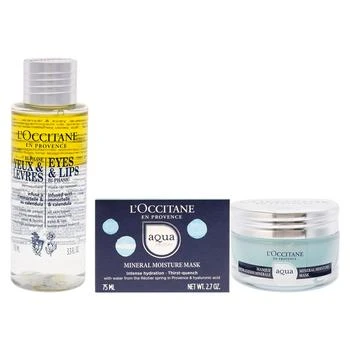 L'Occitane | Eyes and Lips Bi-Phasic and Aqua Reotier Mineral Moisture Mask Kit by LOccitane for Unisex - 2 Pc Kit 3.3oz Makeup Remover, 2.7oz Mask,商家Premium Outlets,价格¥410