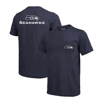 Majestic, Majestic | Seattle Seahawks Tri-Blend Pocket T-shirt - College Navy商品图片 7.3折