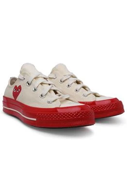 Comme des Garcons | COMME DES GARÇONS PLAY X CONVERSE White cotton sneakers,商家Baltini,价格¥1823