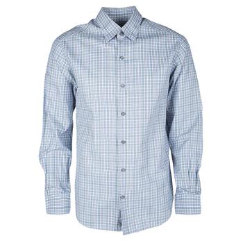 zegna 衬衫精选, [二手商品] Zegna | Ermenegildo Zegna Multicolor Checked Long Sleeve Button Front Shirt M商品图片 4.2折