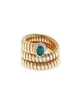 Alberto Milani | 18K Yellow Gold Via Giardino Emerald & Diamond Tubogas Wrap Ring,商家Bloomingdale's,价格¥32358