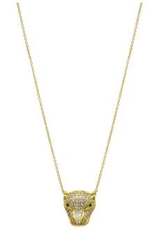 ADORNIA | 14K Gold Plated Sterling Silver Cubic Zirconia Jaguar Pendant Necklace 2.3折, 独家减免邮费