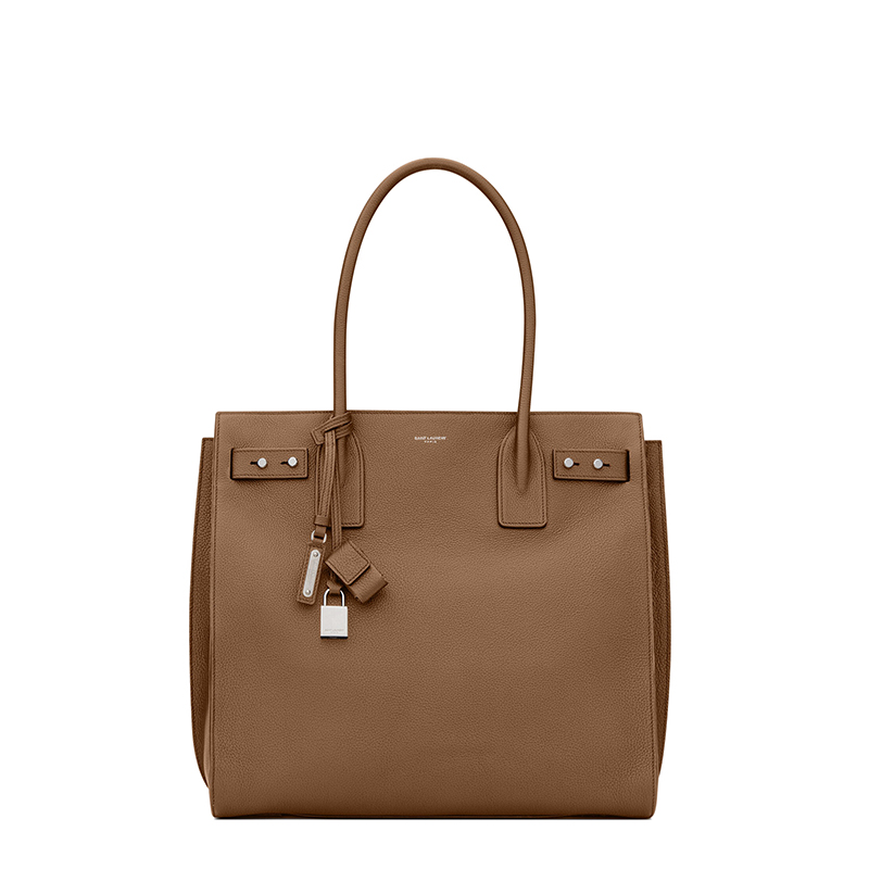 圣罗兰反转巴黎手提包, Yves Saint Laurent | SAINT LAURENT PARIS/圣罗兰 YSL 22春夏新款SAC DE JOUR系列 男士深木色粒面皮革竖款银扣银锁单肩手提托特包商品图片 7.4折×额外9.5折, 包邮包税, 额外九五折