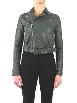 商品terzo piano | terzo piano Leather jackets Women Green pelle,商家DRESTIGE,价格¥2249图片
