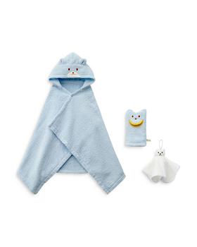 Miki House | Bath Time Poncho, Mitten & Wash Towel Cotton Gift Set - Baby商品图片,满$100减$25, 独家减免邮费, 满减