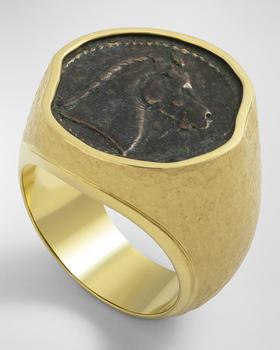 商品Jorge Adeler | Men's 18K Yellow Gold Carthage Horse Coin Ring,商家Neiman Marcus,价格¥75041图片
