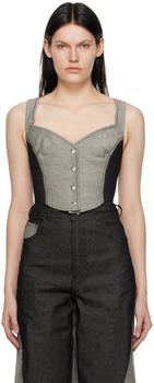 商品Elleme | Gray Corset Denim Tank Top,商家SSENSE,价格¥1731图片