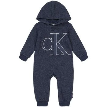 Calvin Klein | Baby Boys Fleece Monogram Hoodie Coverall 7.0折