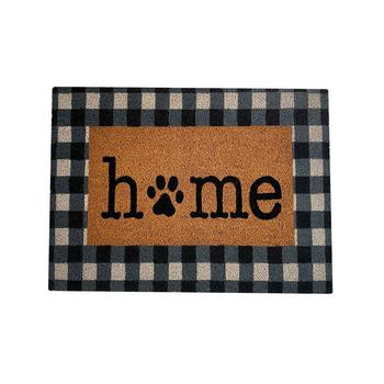 Majestic Home Pet, Elrene | Farmhouse Living Paw Print Home Buffalo Check Coir Pet Doormat 18"x30"商品图片 额外7.5折, 额外七五折