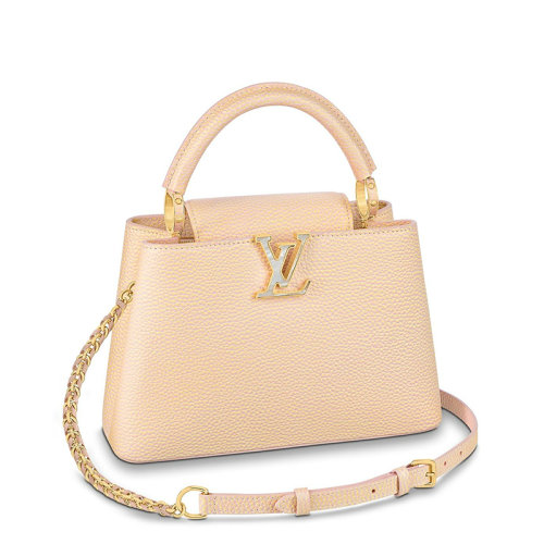 lv链条包, Louis Vuitton | 【包税】 预售 Louis Vuitton/路易威登 22新款CAPUCINES BB系列 女士黄色系粒面牛皮革金扣配可拆卸皮革链条编织肩带单肩手提包M20841商品图片 7.9折, 包邮包税