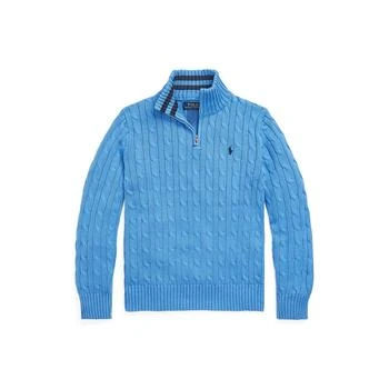 Ralph Lauren | Big Boys Cable-Knit Cotton Quarter-Zip Sweater,商家Macy's,价格¥474