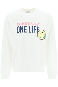 推荐Dsquared2 sweatshirt with slogan and smiley print商品